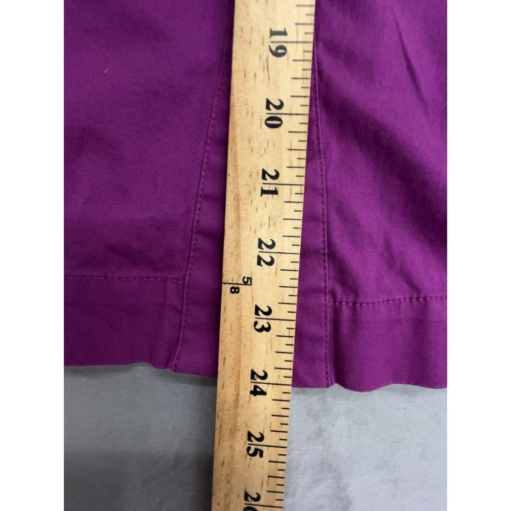 Lane Bryant Shacket 16 Purple Ruffle Button Cotton Stretch 3/4 Sleeve Top Blouse - Picture 12 of 13